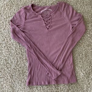 Aeropostale seriously soft lace up long sleeve